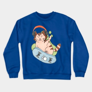 hipster cat Crewneck Sweatshirt